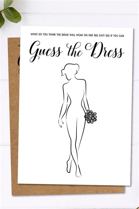 Guess The Dress Bridal Shower Game Free Printable